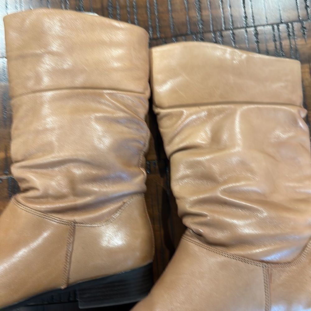 Camel tan slouch leather boots 6.5 festival - Picture 4 of 9